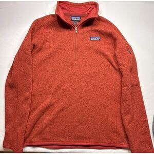 Current style Men's Better Sweater® 1/4-Zip Fleece Coal Orange outdoor and camp